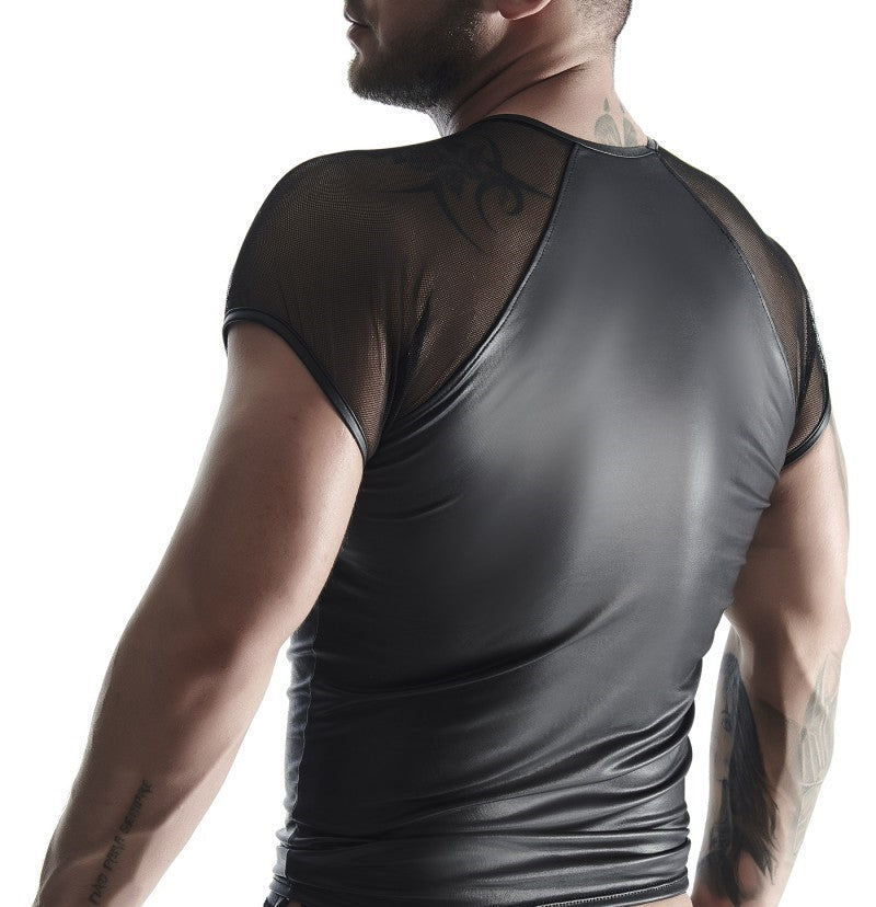 Schwarzes Mesh-Shirt