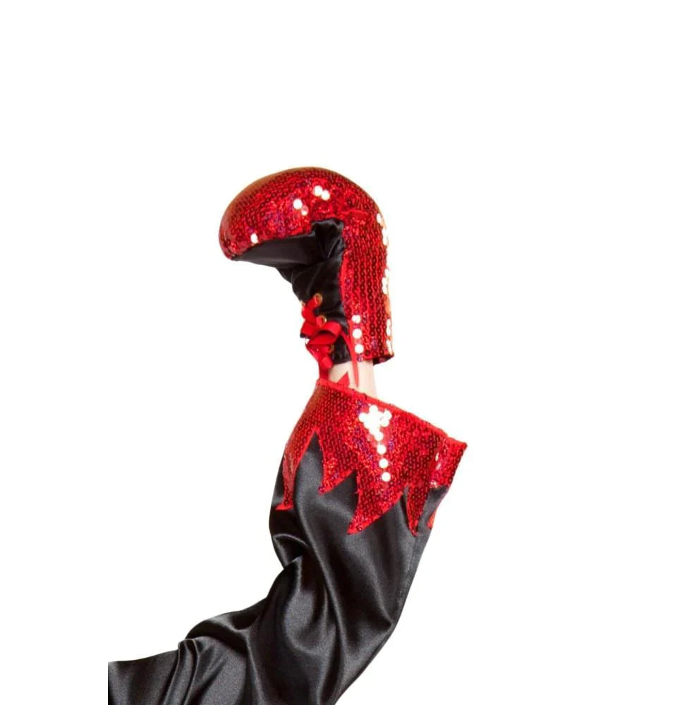Rote Pailletten-Boxhandschuhe
