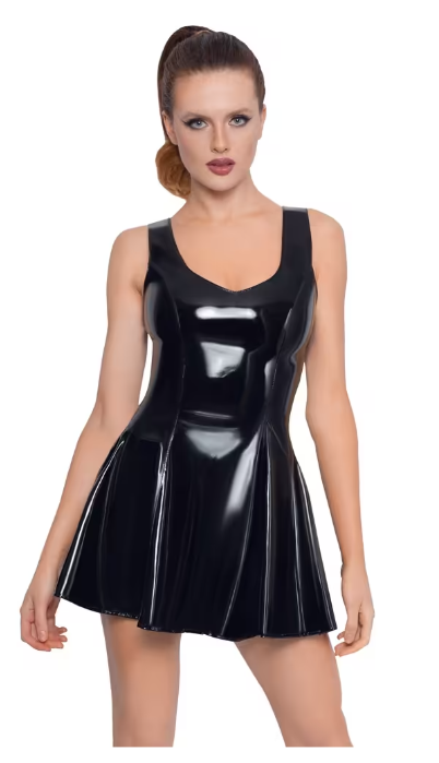 Pleated Vinyl Dress
