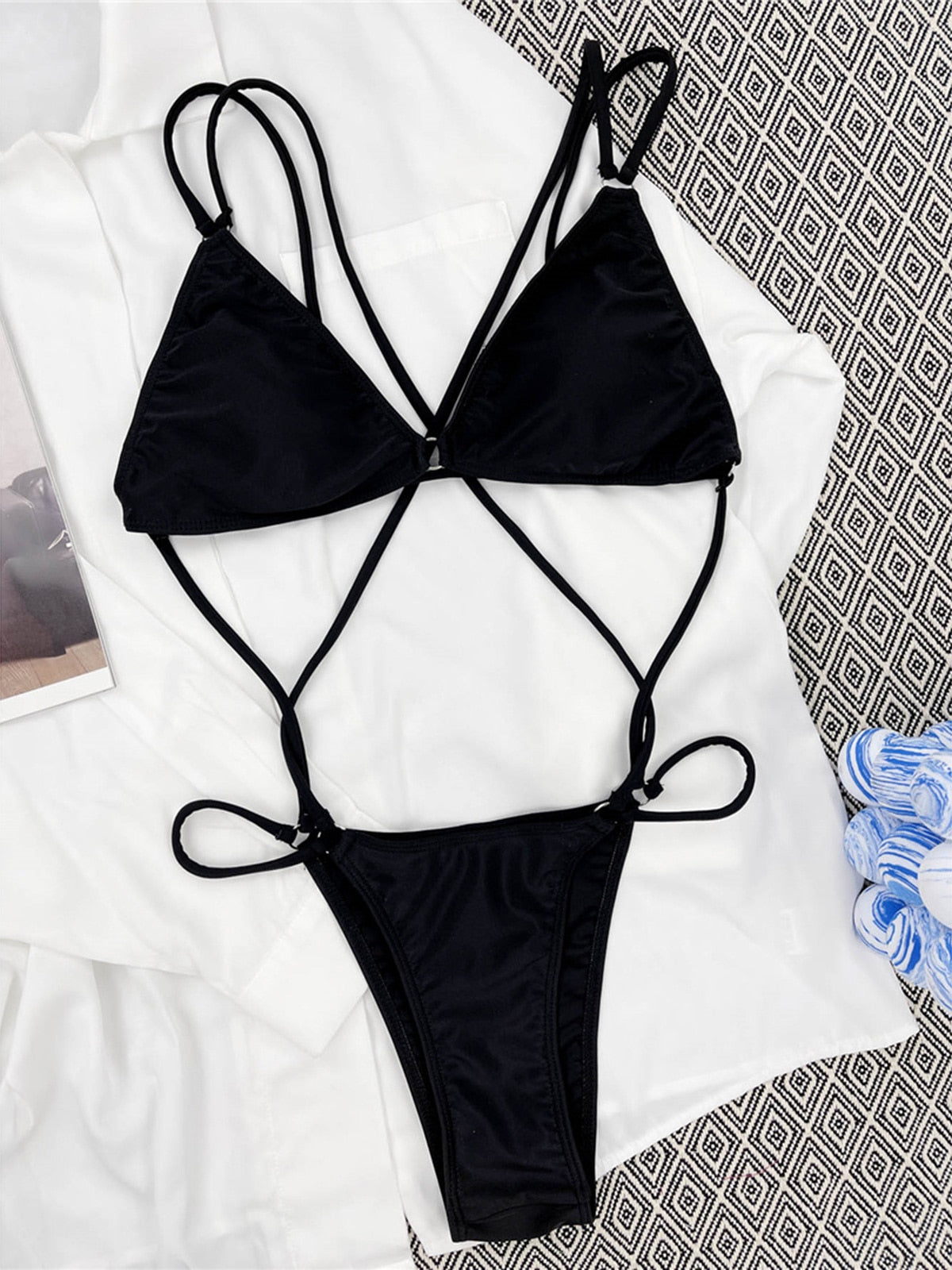 Cross Back One Piece Swimsuit