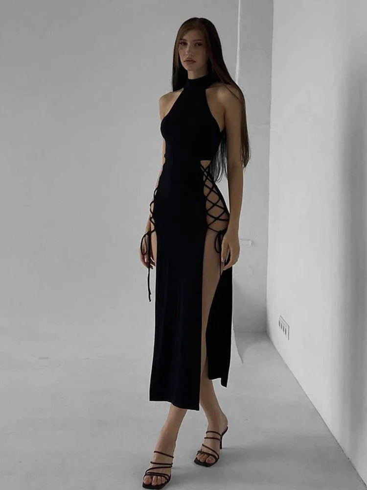 Bandage-Maxikleid mit hoher Taille