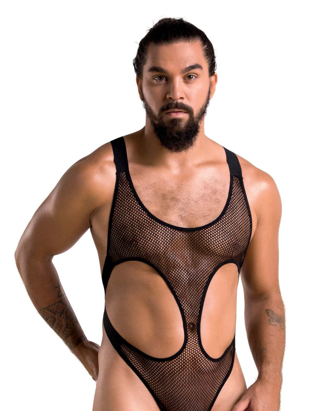 Fish Net Cross Back Body