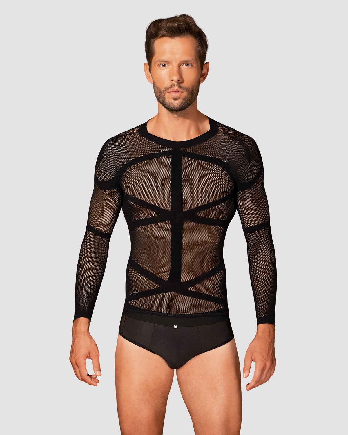 Langarm-Mesh-Shirt